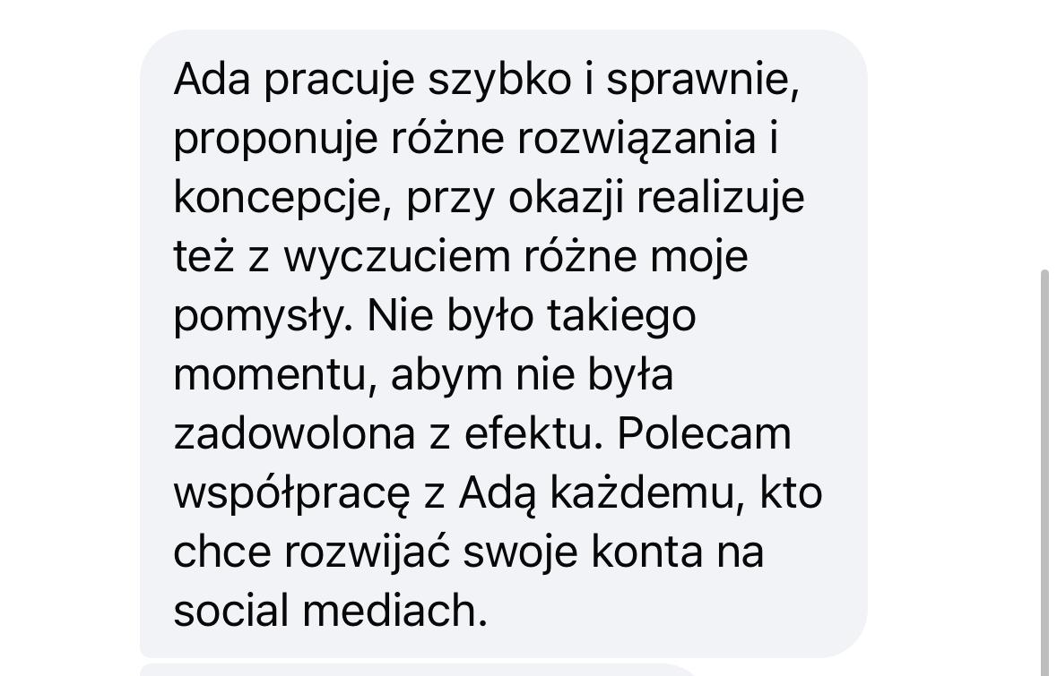 Opinia klientki o współpracy z Adą